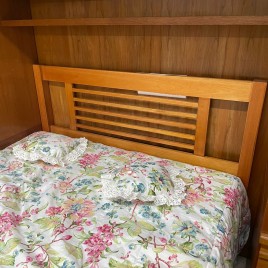 Cama de Casal de Madeira 1,40m Valência Mel