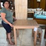 Conjunto de Mesa MDF Quadrada Dobrável Inovata 0,80m com 4 Banquetas Freijó