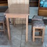 Conjunto de Mesa MDF Quadrada Dobrável Inovata 0,80m com 4 Banquetas Freijó