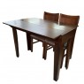 Conjunto de Mesa Aparador Top Extensível 0,45-0,76x1,10m Tampo de Madeira com 2 Cadeiras Top Diversos Tecidos Imbuia