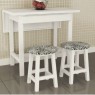 Conjunto de Mesa Paris Extensível 0,80m x0,40-0,80m Com Gaveta com 2 Banquetas Paris Madeira Laca Branca