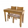 Conjunto de Mesa Aparador Top Extensível 0,45-0,76x1,10m Tampo de Madeira com 2 Cadeiras Top Diversos Tecidos Imbuia